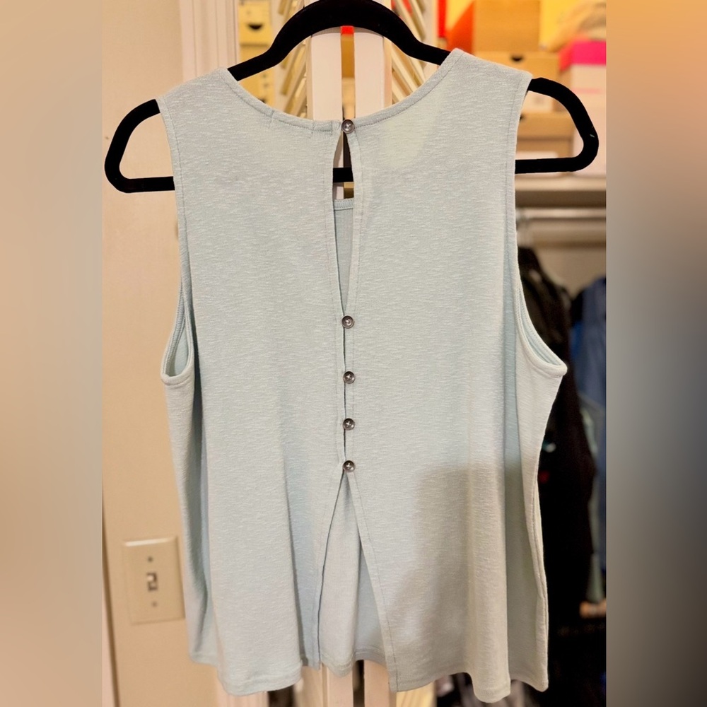 NWT The Southern Shirt Company Light Blue Button-Back Blouse